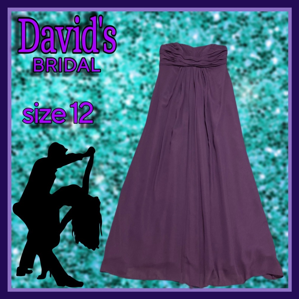 DAVIDS BRIDAL PURPLE FORMAL/ PROM GOWN size 12